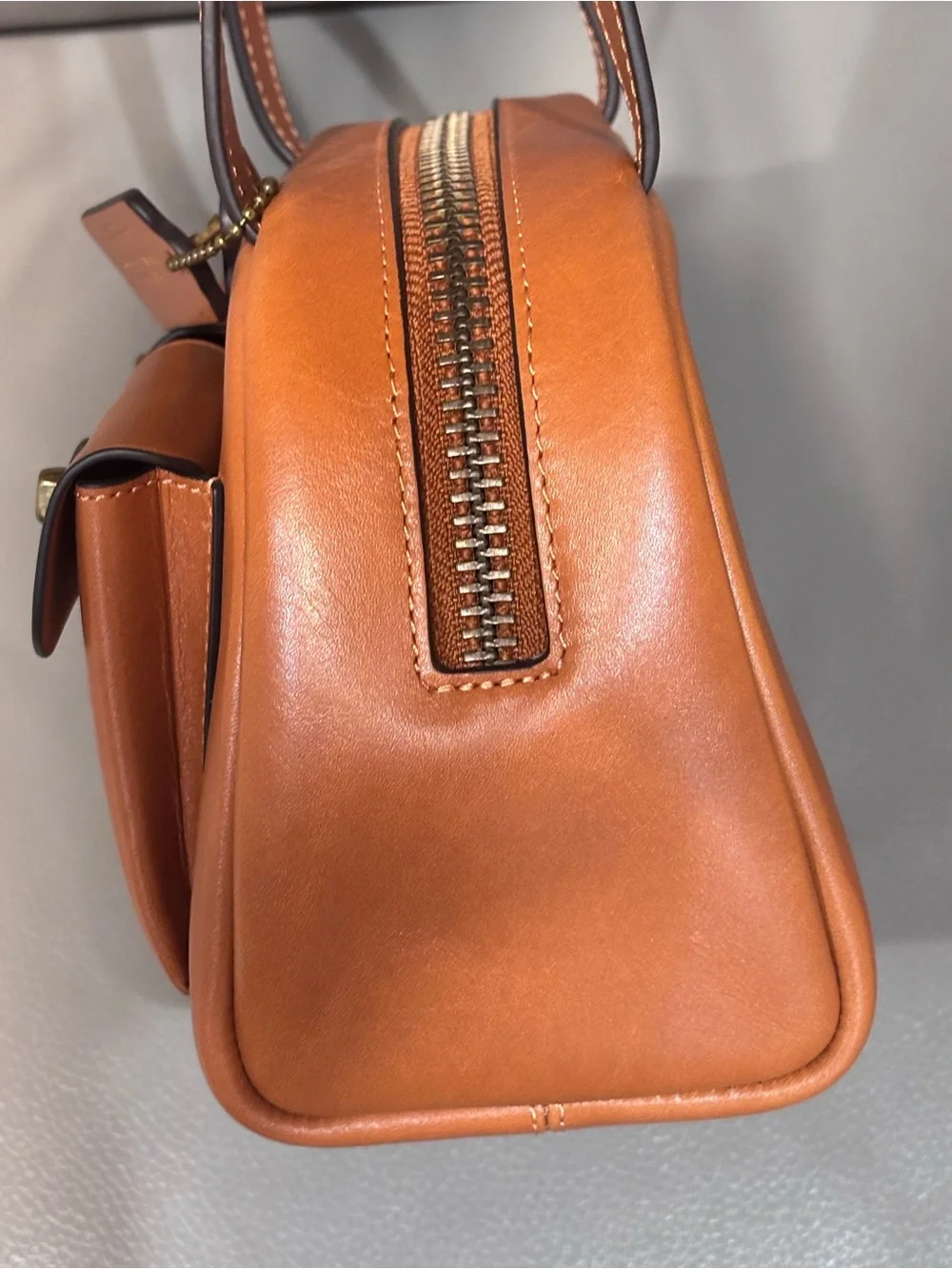 Coach Leather Satchel twin turnlock top handle handbag *like new*